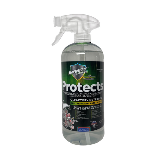 Infinity Shields Protects | Equestrian Fly Deterrent | 32oz Spray | Peppermint Mist