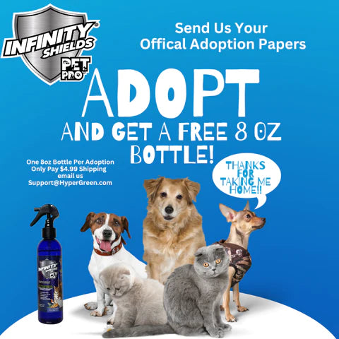 Infinity Shields Pet Pro Starts Free Bottle Give-A-Way When You Adopt A Pet At The ASPCA
