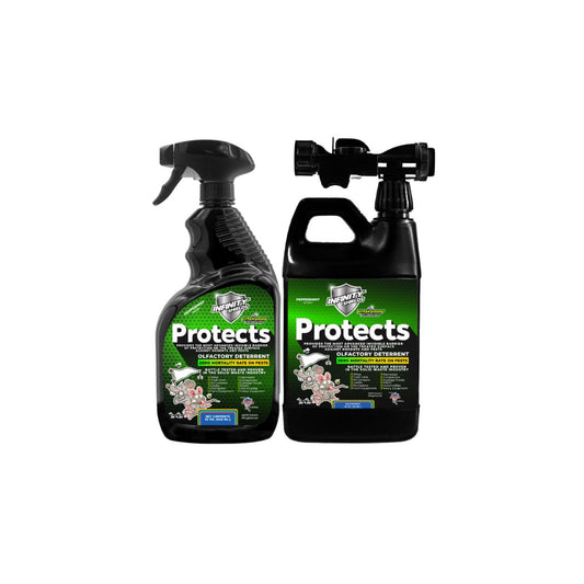 infinity Shields Protects Pro Pack | Rodent Deterrent | Hose Rinse & Spray | 65oz Hose Rinse | 32oz Trigger Spray | Peppermint | Twin Pack