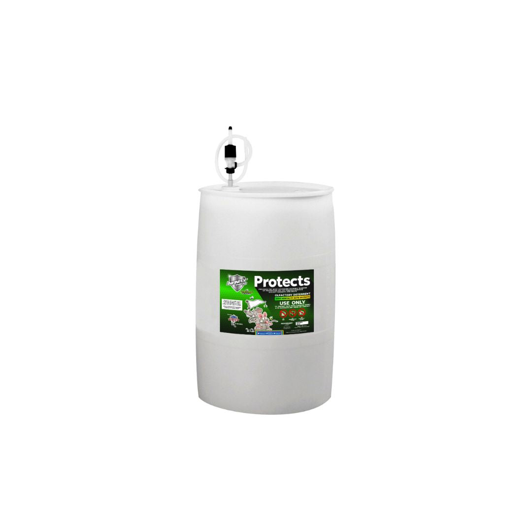 Infinity Shields Protects ® Spray dissuasif contre les rongeurs | Hyper vert | Menthe poivrée RTU de 55 gallons longue durée