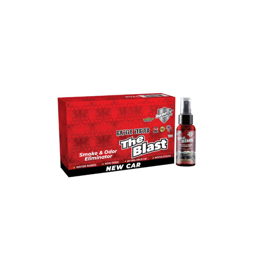 The Blast™ Éliminateur de fumée et d'odeurs, paquet de 6 pochettes | Mini pulvérisateurs de brume de 1,67 oz | Nouvelle voiture