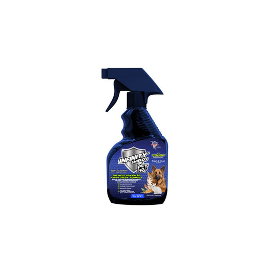 Escudos infinitos Pet Pro™ | Eliminador de olores y manchas | Previene la reaparición de suciedad | Aerosol de 12 onzas | Fresco y limpio