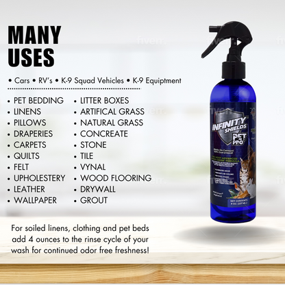 Infinity Shields Pet Pro | Odor & Stain Eliminator | Carpet Stain Remover | Hyper Green Long-Lasting Formula | 2-Pack 8oz • Fresh & Clean Scent