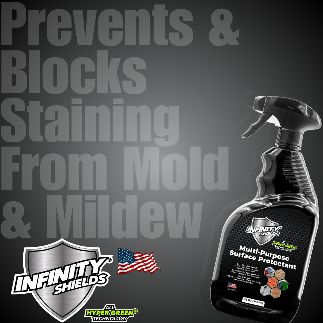 Infinity Shields® Protecteur de surface polyvalent pour salle de bain | Empêche et bloque les taches causées par la moisissure. Longue durée 32 oz
