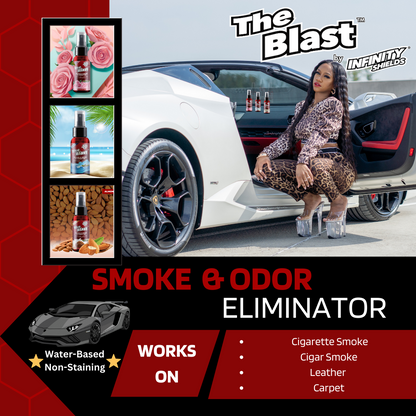 Éliminateur de fumée et d'odeurs The Blast™ | Lot de 6 pochettes | Mini pulvérisateurs à brume de 1,67 oz Ocean Breeze 