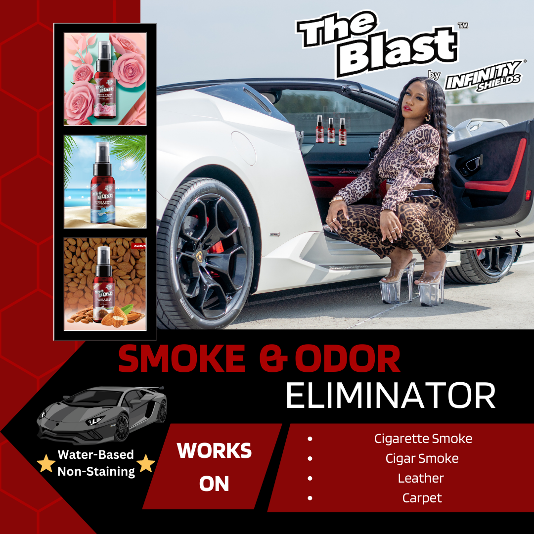 The Blast Smoke & Odor Eliminator | 6 Pack Sleeve | 1.67oz Mini Mist Bottles | Baby Powder