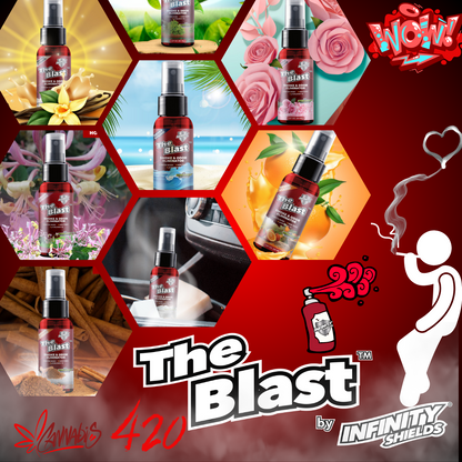 The Blast™ Smoke & Odor Eliminator | 6 Pack Sleeve | 1.67oz Mini Mist Sprayers Rose Petal